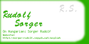 rudolf sorger business card